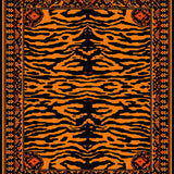 Ultra Soft Area Rug, Non Slip, Stain Resistant, Washable Area Rugs for Living Room, Bedroom, Vivid Warm Toned Wildlife Theme(Black)
