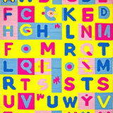 Lively Alphabetic Round Art(Blue)