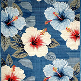 Ultra Soft Area Rug, Non Slip, Stain Resistant, Washable Area Rugs for Living Room, Bedroom, Chic Blue-Red Botanical Pattern(Blue)