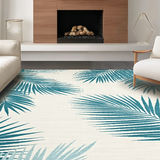 Ultra Soft Area Rug, Non Slip, Stain Resistant, Washable Area Rugs for Living Room, Bedroom, Vibrant Palm Patterned Decor Accent(Beige)
