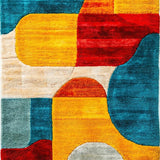 Ultra Soft Area Rug, Non Slip, Stain Resistant, Washable Area Rugs for Living Room, Bedroom, Vibrant Multicolor Poolside Non-Slip Porch Mat(Red)