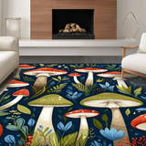 Brightly Colored Rustic Mushroom Artistry(Blue)