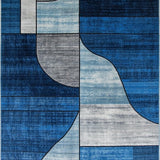 Ultra Soft Area Rug, Non Slip, Stain Resistant, Washable Area Rugs for Living Room, Bedroom, Contemporary Marble Texture Expression(Blue)