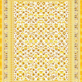 Ultra Soft Area Rug, Non Slip, Stain Resistant, Washable Area Rugs for Living Room, Bedroom, Intricate Floral Mosaic Design(Yellow)