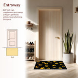 Ultra Soft Area Rug, Non Slip, Stain Resistant, Washable Area Rugs for Living Room, Bedroom, Luxurious Cozy Shaggy Black Design(Black)