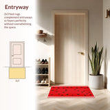 Ultra Soft Area Rug, Non Slip, Stain Resistant, Washable Area Rugs for Living Room, Bedroom, Playful Fruit Pattern Delight(Red)