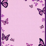 Ultra Soft Area Rug, Non Slip, Stain Resistant, Washable Area Rugs for Living Room, Bedroom, Bright Cheerful Butterfly Fantasy(Pink)