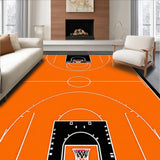Ultra Soft Area Rug, Non Slip, Stain Resistant, Washable Area Rugs for Living Room, Bedroom, Whimsical Sports-Inspired Art Piece(Orange)