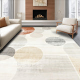 Ultra Soft Area Rug, Non Slip, Stain Resistant, Washable Area Rugs for Living Room, Bedroom, Round Floor Multi Circle Design Distressed Printed Area(Gray)