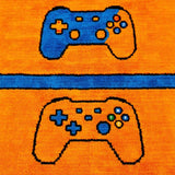 Ultra Soft Area Rug, Non Slip, Stain Resistant, Washable Area Rugs for Living Room, Bedroom, Futuristic Abstract Controller Theme(Orange)