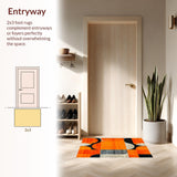 Ultra Soft Area Rug, Non Slip, Stain Resistant, Washable Area Rugs for Living Room, Bedroom, Striking Orange Minimalist Tapestry(Orange)