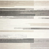 Beige and Slate Abstract Linear Runner With Subtle Distressed Stripes(Beige)