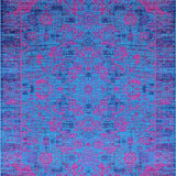 Ultra Soft Area Rug, Non Slip, Stain Resistant, Washable Area Rugs for Living Room, Bedroom, Sophisticated Dual-Tone Striped Look(Blue)
