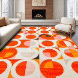 Ultra Soft Area Rug, Non Slip, Stain Resistant, Washable Area Rugs for Living Room, Bedroom, Lively Color Splash Learning Canvas(Orange)
