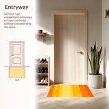 Ultra Soft Area Rug, Non Slip, Stain Resistant, Washable Area Rugs for Living Room, Bedroom, Dynamic Modern Shag Design(Orange)