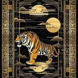 Elegant Golden Tiger Imagery(Black)