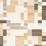 Ultra Soft Area Rug, Non Slip, Stain Resistant, Washable Area Rugs for Living Room, Bedroom, Woven Area Ivory & Brown Abstract Geometric Design(Beige)