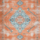 Ultra Soft Area Rug, Non Slip, Stain Resistant, Washable Area Rugs for Living Room, Bedroom, Transitional Soft Beige Layered Patterns(Orange)