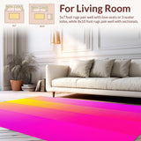 Ultra Soft Area Rug, Non Slip, Stain Resistant, Washable Area Rugs for Living Room, Bedroom, Elegant Bright Hued Flowing Design(Yellow)