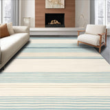 Ultra Soft Area Rug, Non Slip, Stain Resistant, Washable Area Rugs for Living Room, Bedroom, Vibrant Horizon Series Area Contemporary Abstract Bands in Light Blue Beige(Blue)