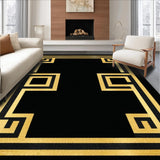Retro Black Gold Geometric Elegance(Black)