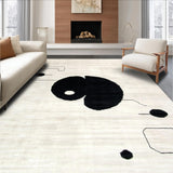 Ultra Soft Area Rug, Non Slip, Stain Resistant, Washable Area Rugs for Living Room, Bedroom, Minimalist Yin Yang Feline Artwork(Gray)