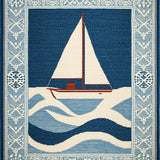Ultra Soft Area Rug, Non Slip, Stain Resistant, Washable Area Rugs for Living Room, Bedroom, Sophisticated Maritime Color Harmony(Blue)