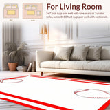 Ultra Soft Area Rug, Non Slip, Stain Resistant, Washable Area Rugs for Living Room, Bedroom, Vibrant Retro Athletic Pattern Design(White)