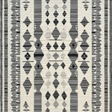 Ultra Soft Area Rug, Non Slip, Stain Resistant, Washable Area Rugs for Living Room, Bedroom, Elegant Geometric Monochrome Design(Black)