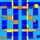 Charming Brightly Hued Counting Motif(Blue)