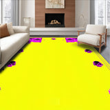 Ultra Soft Area Rug, Non Slip, Stain Resistant, Washable Area Rugs for Living Room, Bedroom, Dazzling Multicolor Skull Fusion(Yellow)