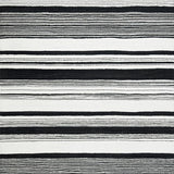 Ultra Soft Area Rug, Non Slip, Stain Resistant, Washable Area Rugs for Living Room, Bedroom, Contemporary Linear Art Rug with Striped Motif and Monochrome Appeal(Black)