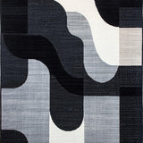 Ultra Soft Area Rug, Non Slip, Stain Resistant, Washable Area Rugs for Living Room, Bedroom, Elegant Minimalist Geometric Print(Black)
