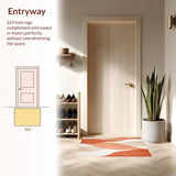 Ultra Soft Area Rug, Non Slip, Stain Resistant, Washable Area Rugs for Living Room, Bedroom, Beige Terracotta Wave(Orange)