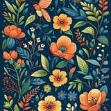 Ultra Soft Area Rug, Non Slip, Stain Resistant, Washable Area Rugs for Living Room, Bedroom, Rustic Insect Garden Design(Blue)