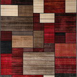 Ultra Soft Area Rug, Non Slip, Stain Resistant, Washable Area Rugs for Living Room, Bedroom, Harvest-Inspired Abstract Warm Tones(Red)