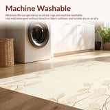 Ultra Soft Area Rug, Non Slip, Stain Resistant, Washable Area Rugs for Living Room, Bedroom, Elegant Floral Petal Non Slip Blossom Unique Flower Shaped Area(Beige)