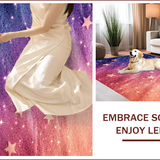 Ultra Soft Area Rug, Non Slip, Stain Resistant, Washable Area Rugs for Living Room, Bedroom, Tie Dye Star Glitter Shaggy(Purple)