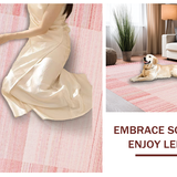 Ultra Soft Area Rug, Non Slip, Stain Resistant, Washable Area Rugs for Living Room, Bedroom, Sleek Modern Textured Shag(Pink)