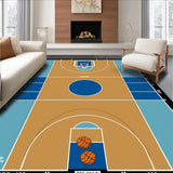 Ultra Soft Area Rug, Non Slip, Stain Resistant, Washable Area Rugs for Living Room, Bedroom, Bold Graphic Sports Surface(Brown)