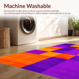 Ultra Soft Area Rug, Non Slip, Stain Resistant, Washable Area Rugs for Living Room, Bedroom, Artistic Energetic Motion Elements(Purple)
