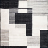 Ultra Soft Area Rug, Non Slip, Stain Resistant, Washable Area Rugs for Living Room, Bedroom, Minimalist Linear Contrast Artistry(Black)