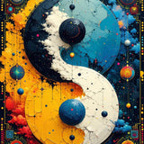 Ultra Soft Area Rug, Non Slip, Stain Resistant, Washable Area Rugs for Living Room, Bedroom, Colorful Yin Yang Bedroom Non-Slip Floor Mat(Black)