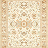 Ultra Soft Area Rug, Non Slip, Stain Resistant, Washable Area Rugs for Living Room, Bedroom, Tan and Ivory Geometric(Beige)