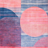 Ultra Soft Area Rug, Non Slip, Stain Resistant, Washable Area Rugs for Living Room, Bedroom, Dynamic Modern Boho Colorful Pattern(Pink)