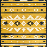 Ultra Soft Area Rug, Non Slip, Stain Resistant, Washable Area Rugs for Living Room, Bedroom, Earthy Toned Tribal Print Elegance(Yellow)