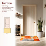 Ultra Soft Area Rug, Non Slip, Stain Resistant, Washable Area Rugs for Living Room, Bedroom, Contemporary Warm Color Fusion(Orange)