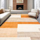 Contemporary Fall Area Beige & Orange Geometric(Beige)