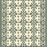 Botanical Medallion with Lattice Trellis and Leaf Motifs(Beige)