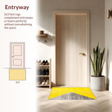 Ultra Soft Area Rug, Non Slip, Stain Resistant, Washable Area Rugs for Living Room, Bedroom, Luxurious Minimalist Geometric Motif(Yellow)